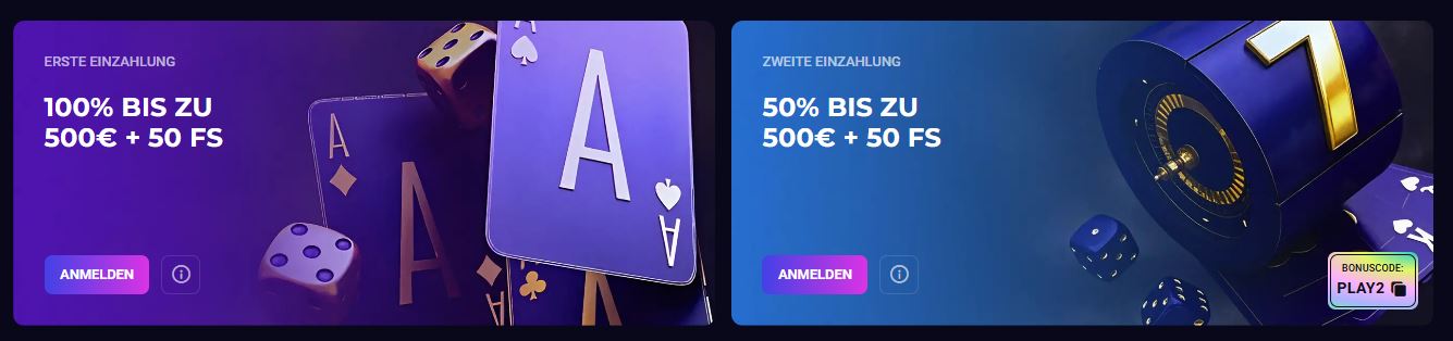 Willkommensbonus bis zu 500 Euro plus 50 Freispiele bei der ersten Einzahlung erhalten