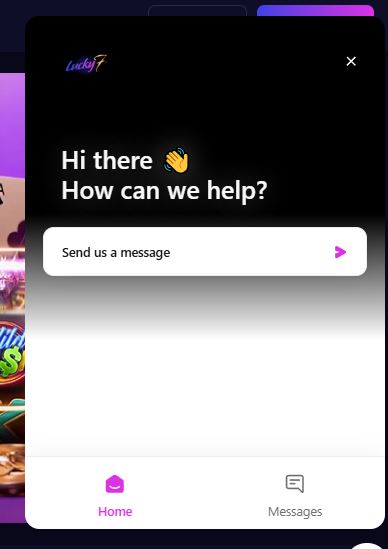 Den Lucky7even Live-Support rund um die Uhr per Chat-Nachricht erreichen 