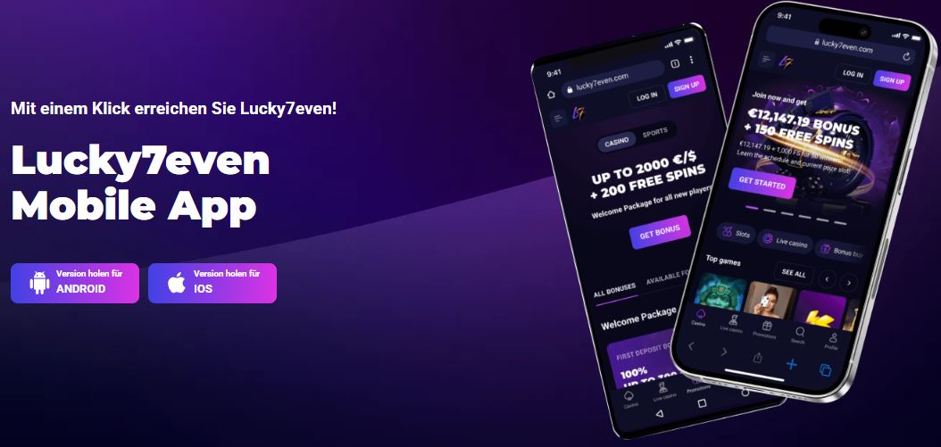 Mobile App herunterladen und Lucky7even auf Android oder iOS spielen