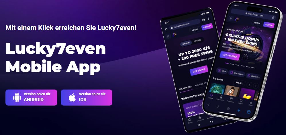 Lade Lucky7even Mobile App für Android und iOS herunter