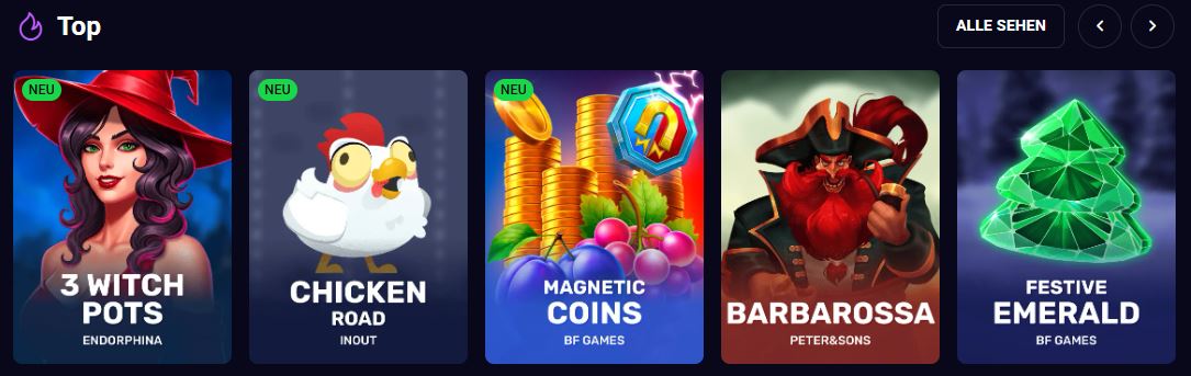 Entdecke Top-Spiele von Endorphina bis BF Games bei Lucky7even